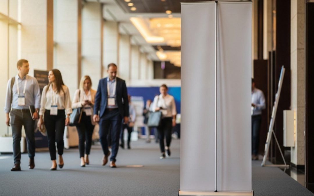 Roll-up-Banner-Marketing: Platzierung auf Konferenzen und Messen